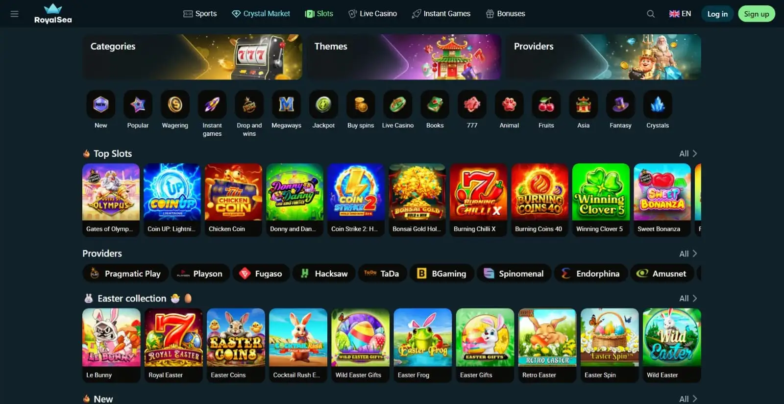 Catalogo slot e provider di RoyalSea Casino